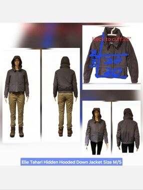 Elie Tahari Hidden Hooded Down Jacket Size M/S
